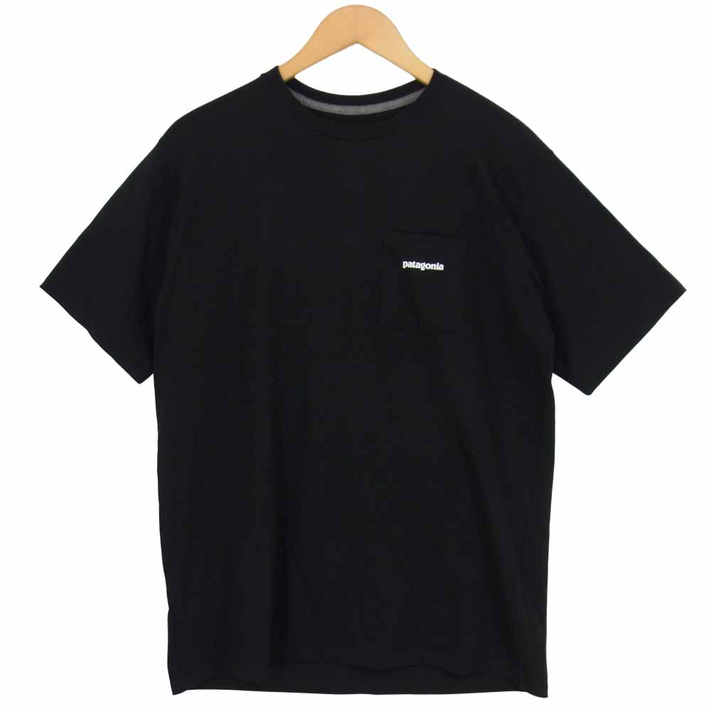patagonia パタゴニア 38512SP20 胸ポケット バックプリント Tシャツ  ブラック系 M【中古】