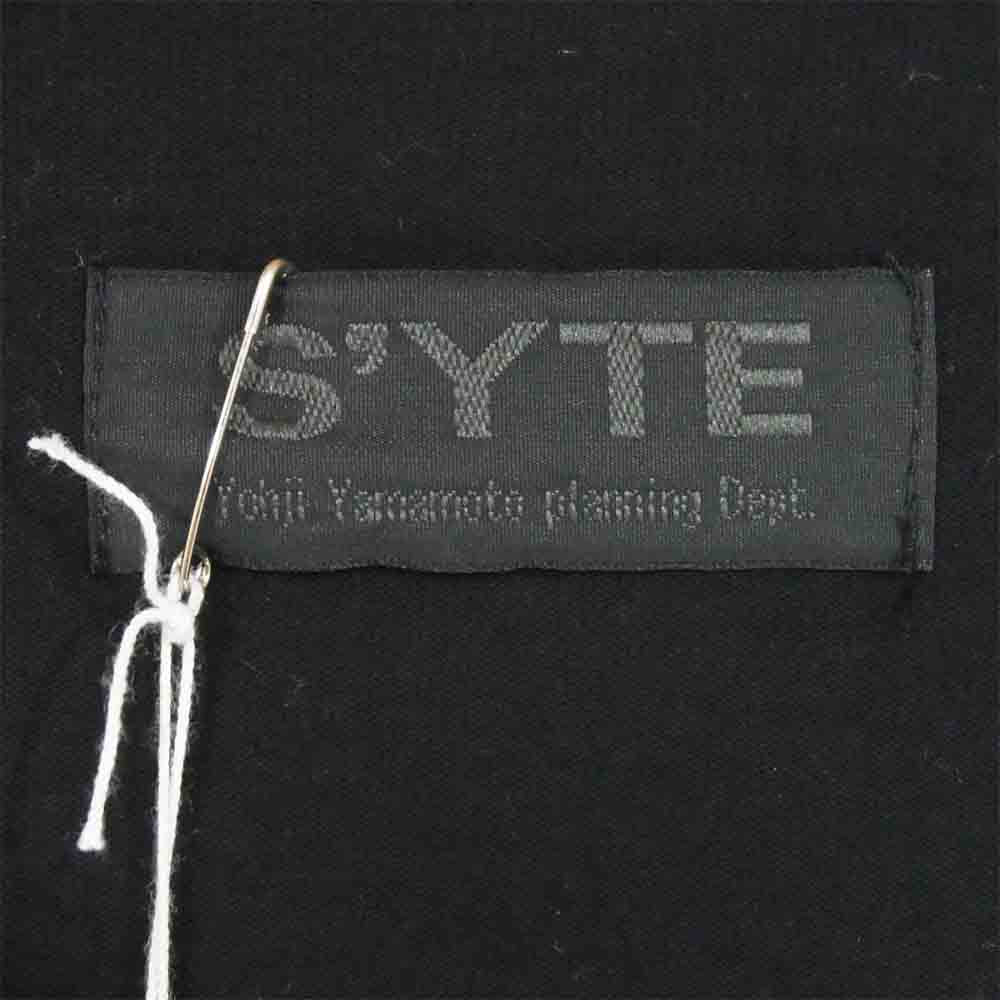 Yohji Yamamoto ヨウジヤマモト UB-T49-018-2 S'YTE サイト ハーフレイヤード ラップ カットソー ポケット Tシャツ ブラック系 3【新古品】【未使用】【中古】