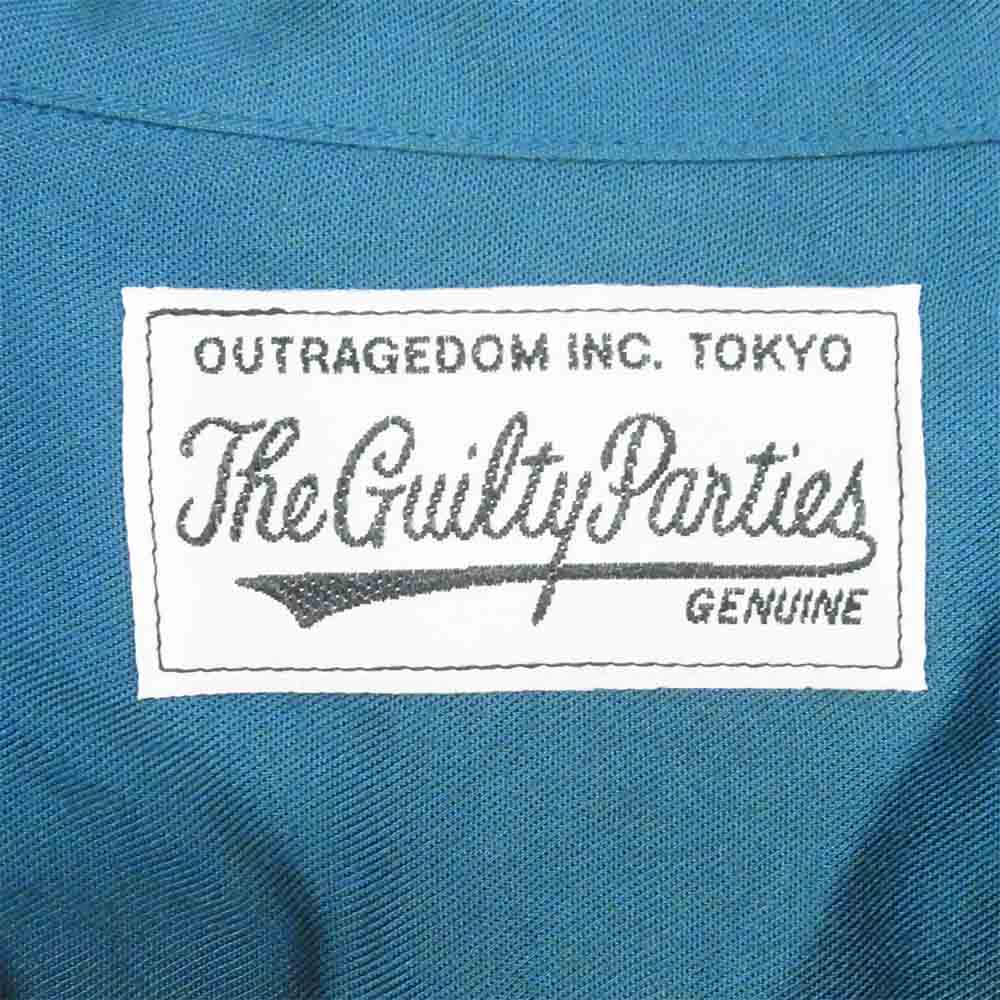 WACKO MARIA ワコマリア RAYON 50’S SHIRT TYPE-5 paradise タイガー 刺繍 レーヨン オープンカラー 開襟 長袖 シャツ 青緑系 L【中古】