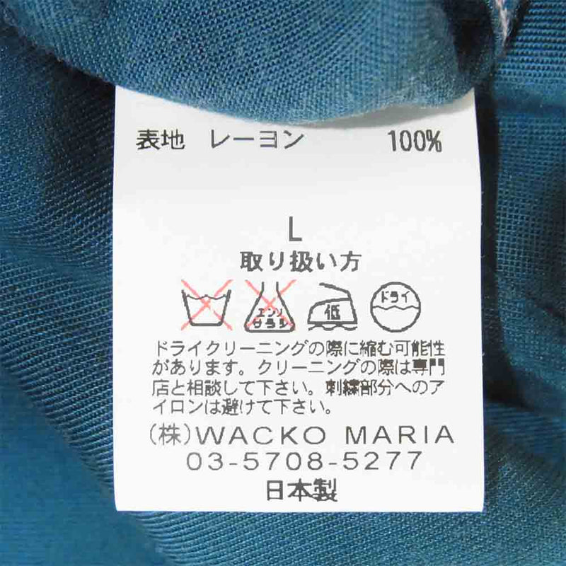 WACKO MARIA ワコマリア 開襟シャツ 長袖 レーヨン 刺繍  50s