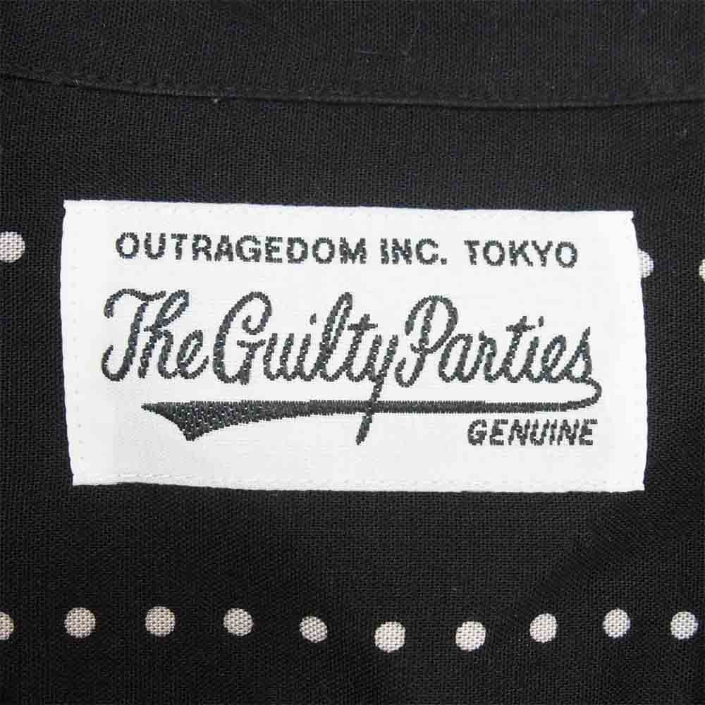 WACKO MARIA ワコマリア 19SS HAWAIIAN SHIRT L/S TYPE-8 ドット ストライプ 長袖 ハワイアン シャツ ブラック系 M【中古】