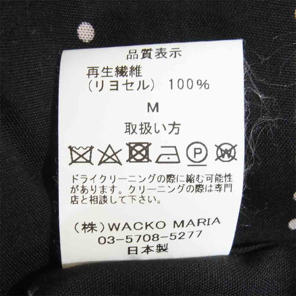 WACKO MARIA ワコマリア 19SS HAWAIIAN SHIRT L/S TYPE-8 ドット ストライプ 長袖 ハワイアン シャツ ブラック系 M【中古】
