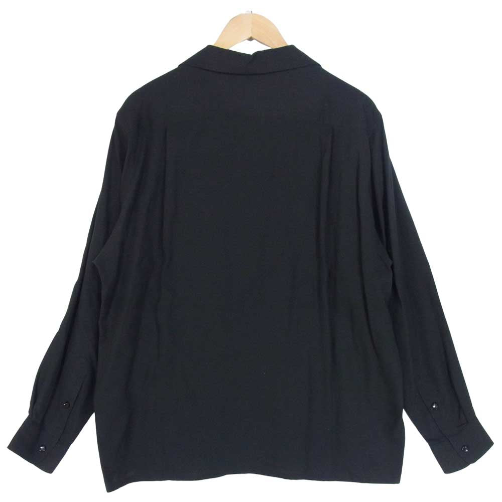 WACKO MARIA ワコマリア TWO-TONE 50's SHIRTS ツートン オープンカラー 開襟 長袖 シャツ 黒紫系 M【極上美品】【中古】