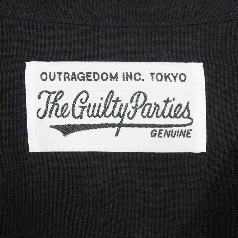 WACKO MARIA ワコマリア TWO-TONE 50's SHIRTS ツートン オープンカラー 開襟 長袖 シャツ 黒紫系 M【極上美品】【中古】