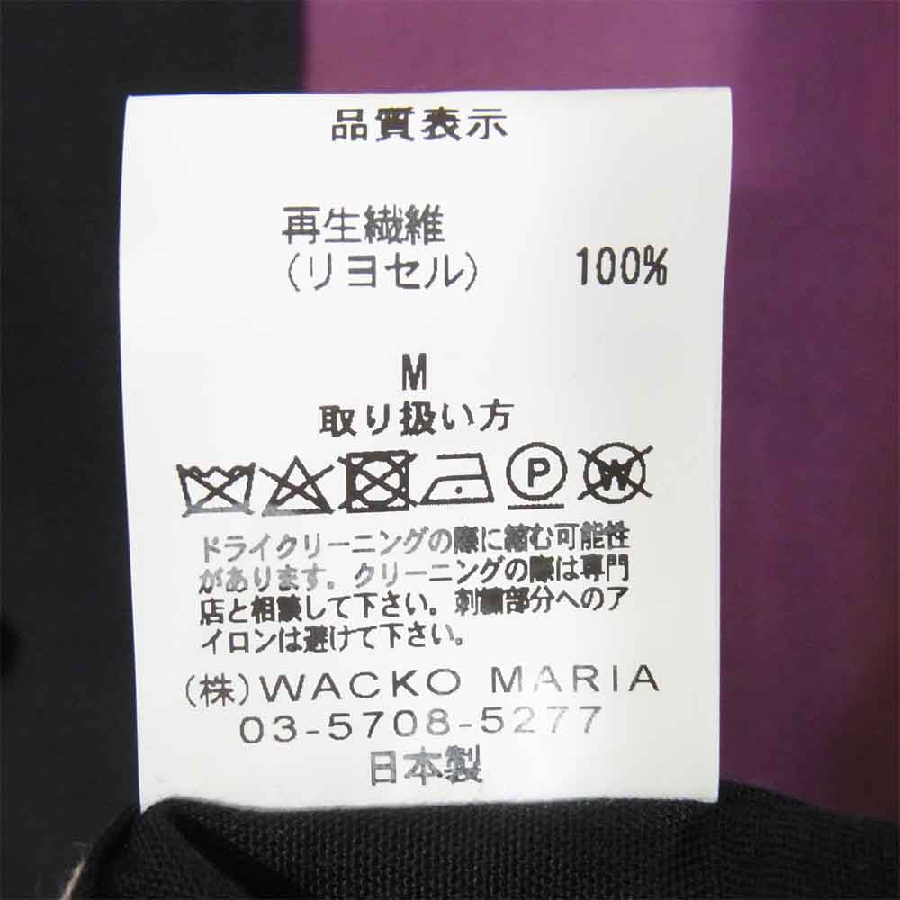 WACKO MARIA ワコマリア TWO-TONE 50's SHIRTS ツートン オープンカラー 開襟 長袖 シャツ 黒紫系 M【極上美品】【中古】