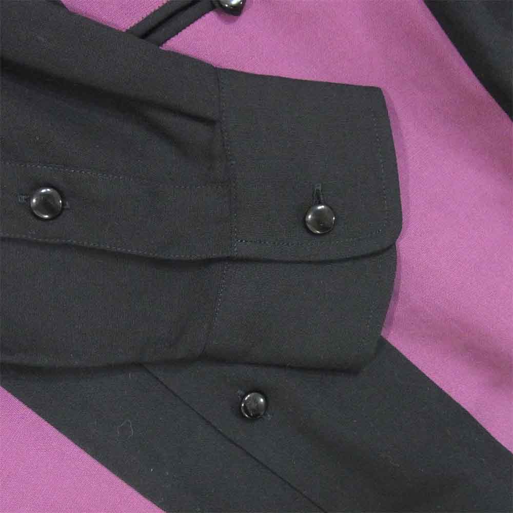 WACKO MARIA ワコマリア TWO-TONE 50's SHIRTS ツートン オープンカラー 開襟 長袖 シャツ 黒紫系 M【極上美品】【中古】