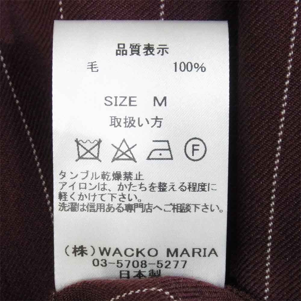 WACKO MARIA ワコマリア STRIPE WESTERN SHIRT ストライプ ウエスタン 長袖 シャツ 赤紫系 M【美品】【中古】