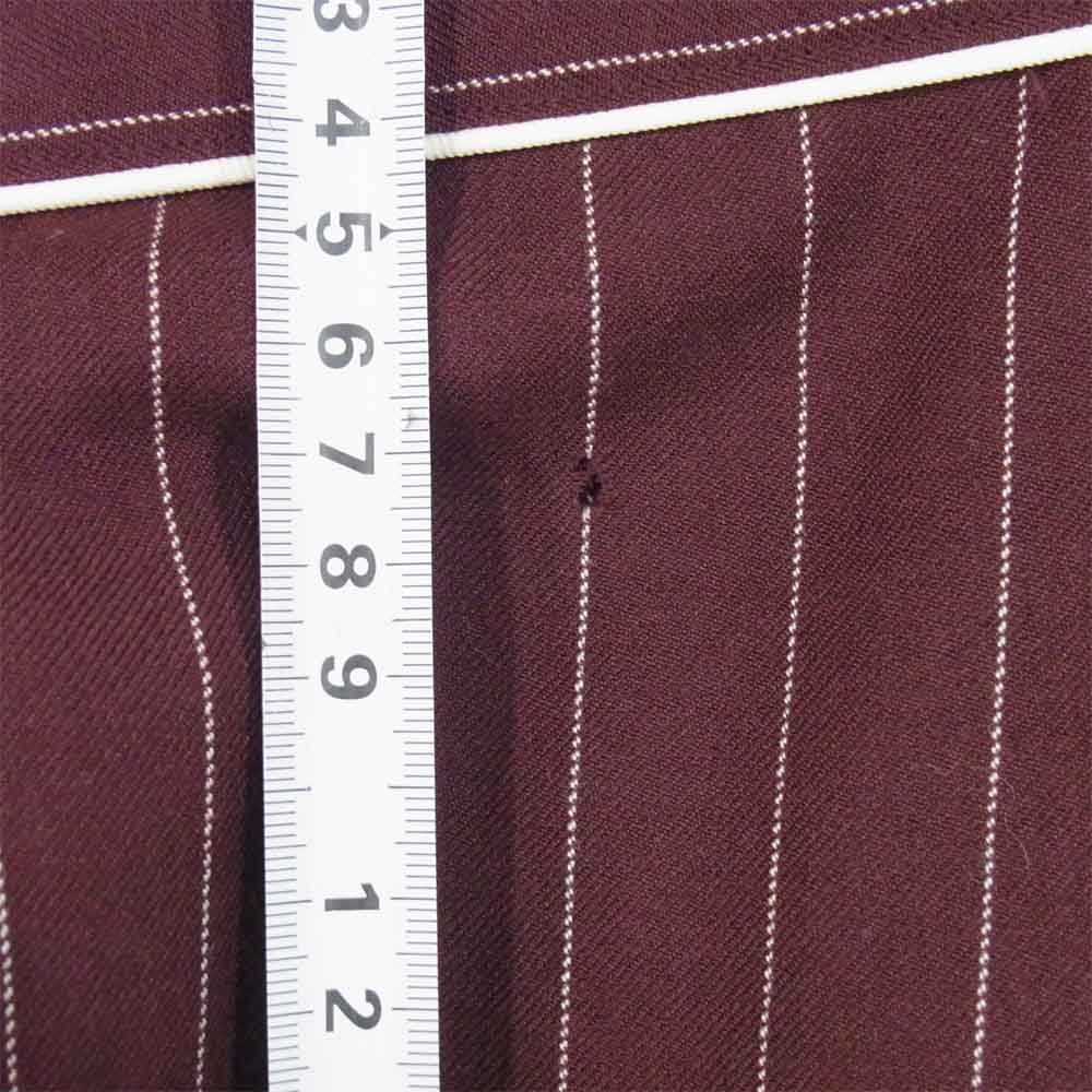 WACKO MARIA ワコマリア STRIPE WESTERN SHIRT ストライプ ウエスタン 長袖 シャツ 赤紫系 M【美品】【中古】