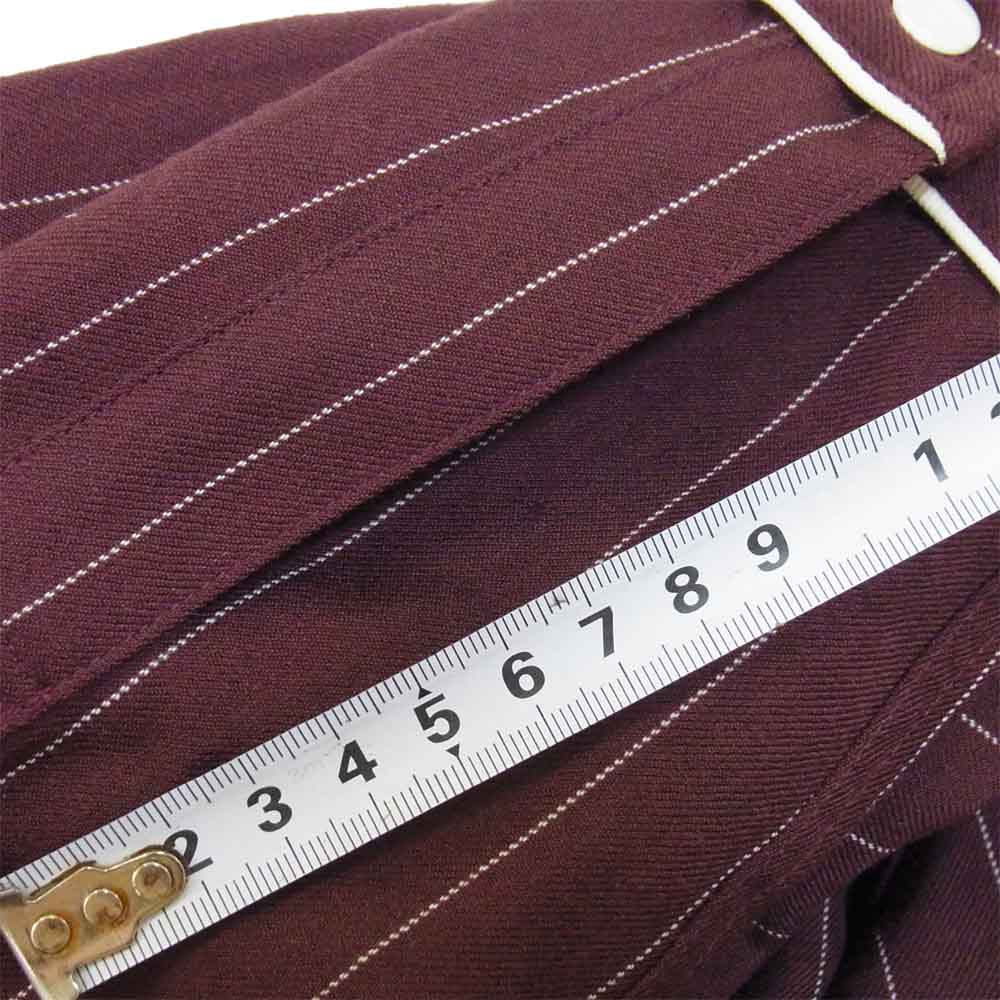 WACKO MARIA ワコマリア STRIPE WESTERN SHIRT ストライプ ウエスタン 長袖 シャツ 赤紫系 M【美品】【中古】