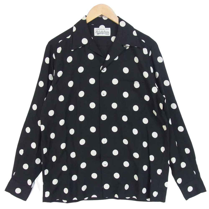 WACKO MARIA ワコマリア 20AW DOTS OPEN COLLAR SHIRT ドット オープン カラー 開襟 長袖 シャツ ブラック系 M【美品】【中古】