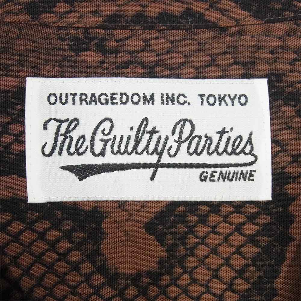 WACKO MARIA ワコマリア HAWAIIAN SHIRT L/S 日本製 長袖 ハワイアン シャツ ブラウン系 M【極上美品】【中古】