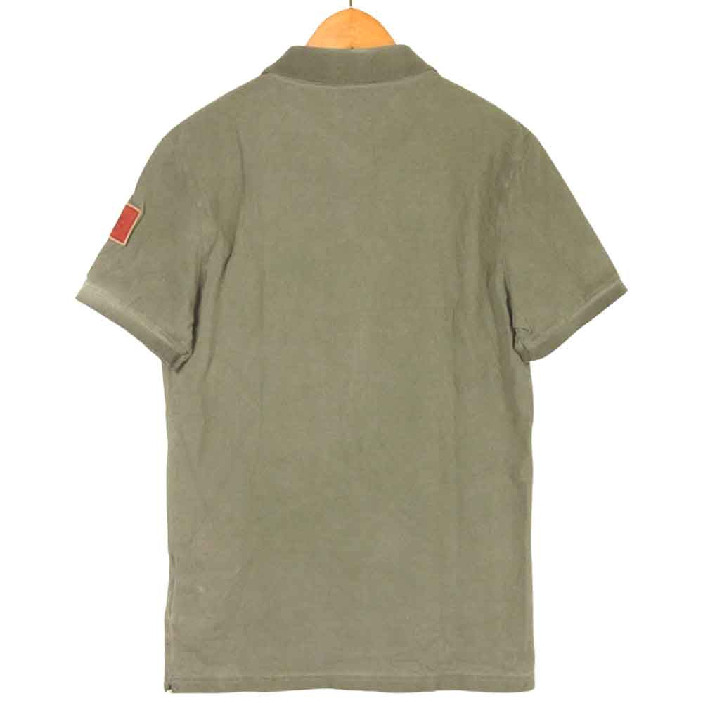 MONCLER モンクレール MAGLIA POLO MANICA CORTA USED加工 半袖 ポロシャツ グレー系 S【中古】