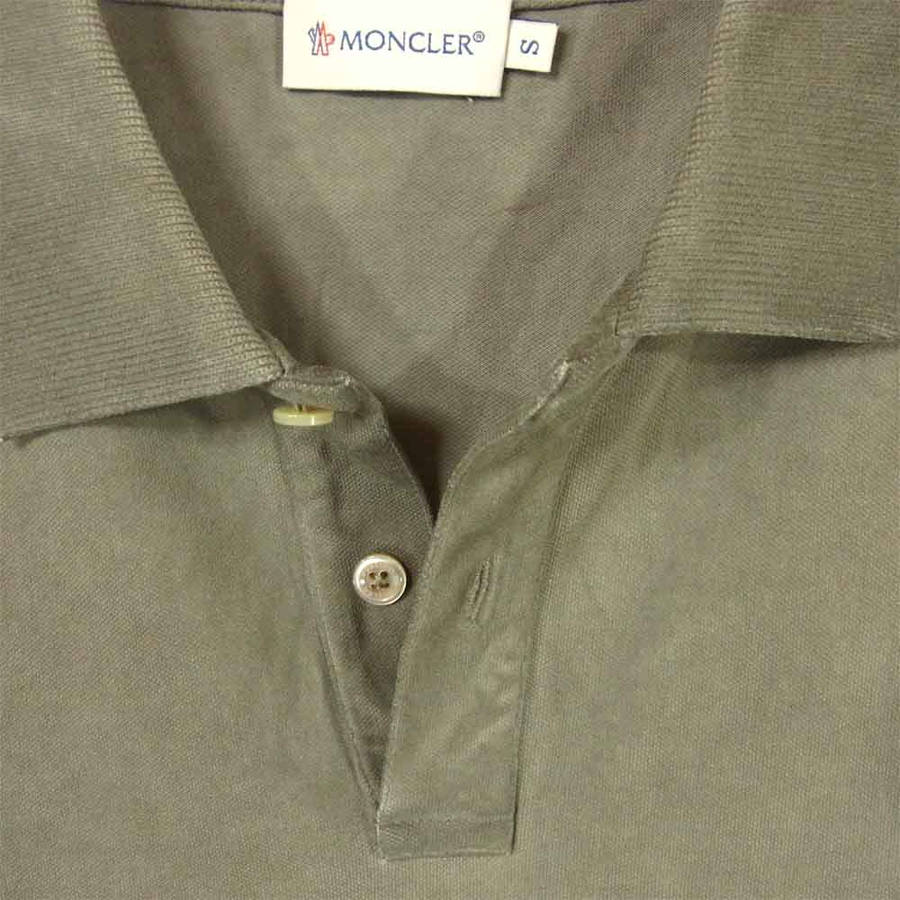 MONCLER モンクレール MAGLIA POLO MANICA CORTA USED加工 半袖 ポロシャツ グレー系 S【中古】