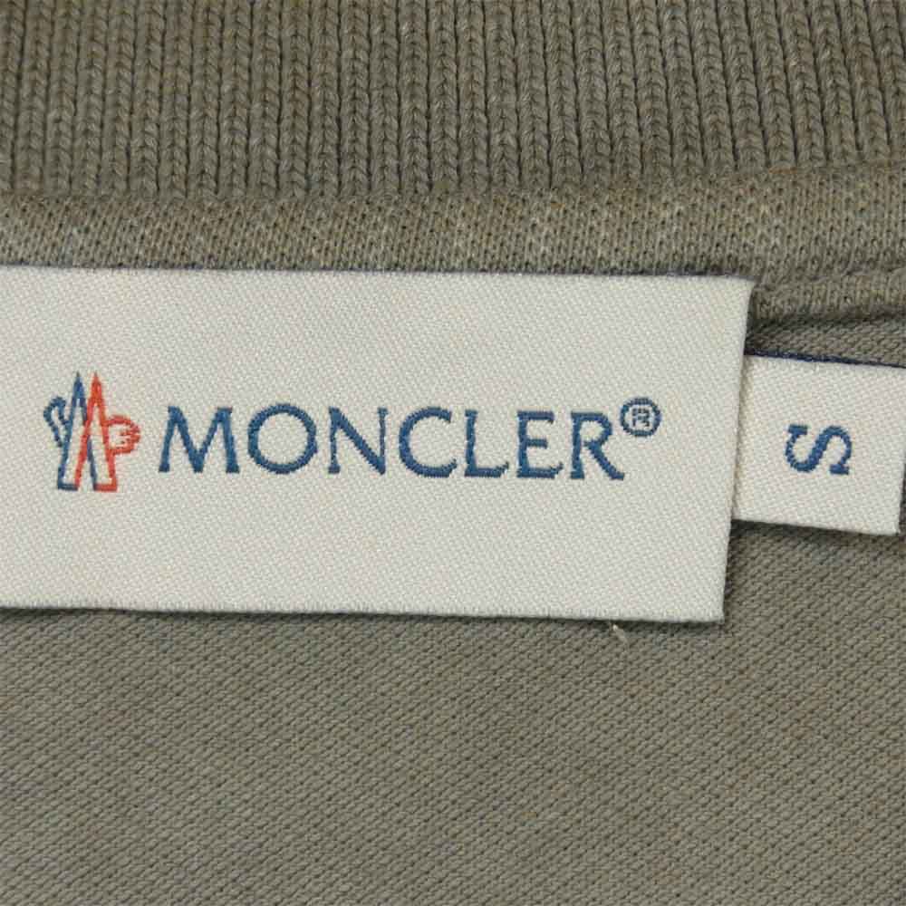 MONCLER モンクレール MAGLIA POLO MANICA CORTA USED加工 半袖 ポロシャツ グレー系 S【中古】