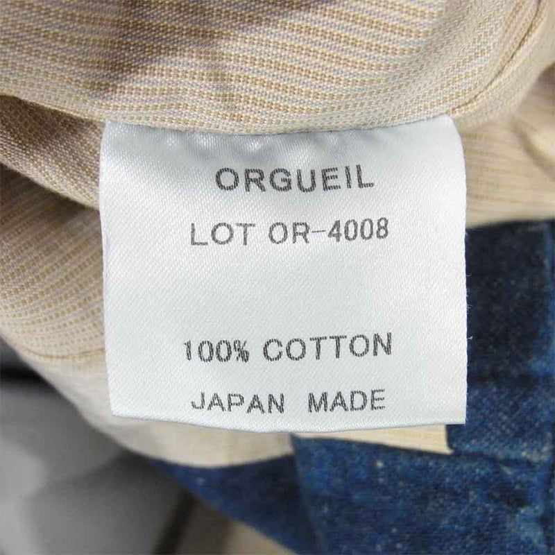 ORGUEIL オルゲイユ OR-4008 NEP DENIM GILET インディゴ ネップ デニム ジレ ベスト インディゴブルー系 42【極上美品】【中古】