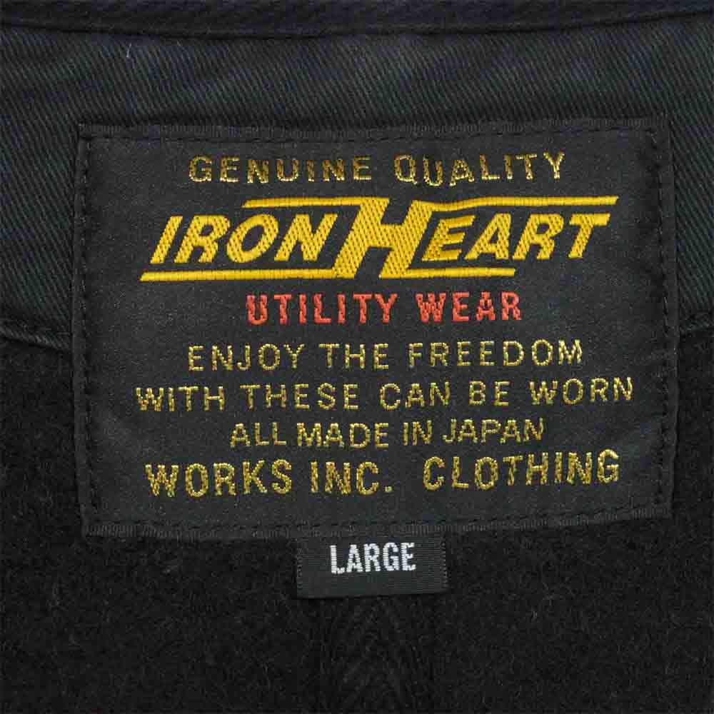 IRON HEART アイアンハート ビーチクロス ベスト 日本製 ウール ビーチ クロス 黒茶灰系 L【中古】