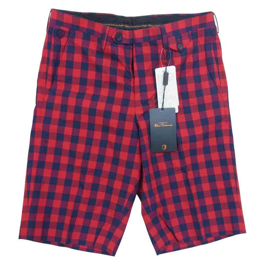 Ben Sherman ベンシャーマン MC6312 チェック ショート パンツ レッド×ネイビー系 28【新古品】【未使用】【中古】