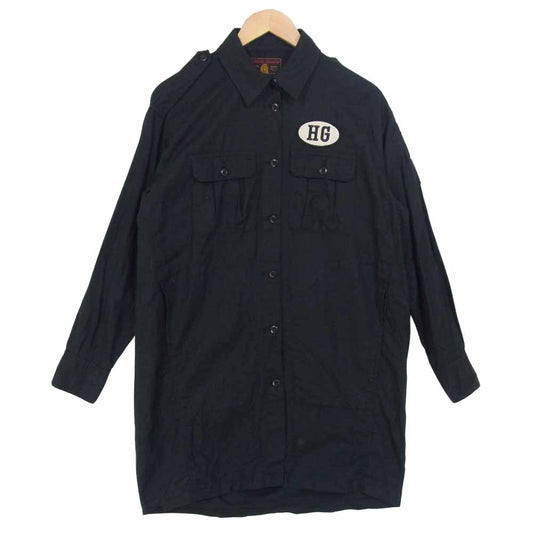 HYSTERIC GLAMOUR ヒステリックグラマー 001171AH07 ワッペン 長袖 ミニタリー シャツ  ブラック系 FREE【中古】
