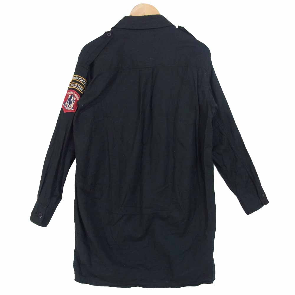 HYSTERIC GLAMOUR ヒステリックグラマー 001171AH07 ワッペン 長袖 ミニタリー シャツ  ブラック系 FREE【中古】