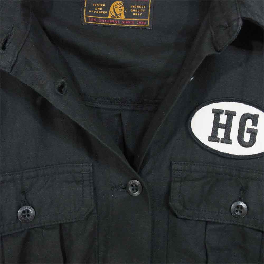 HYSTERIC GLAMOUR ヒステリックグラマー 001171AH07 ワッペン 長袖 ミニタリー シャツ  ブラック系 FREE【中古】