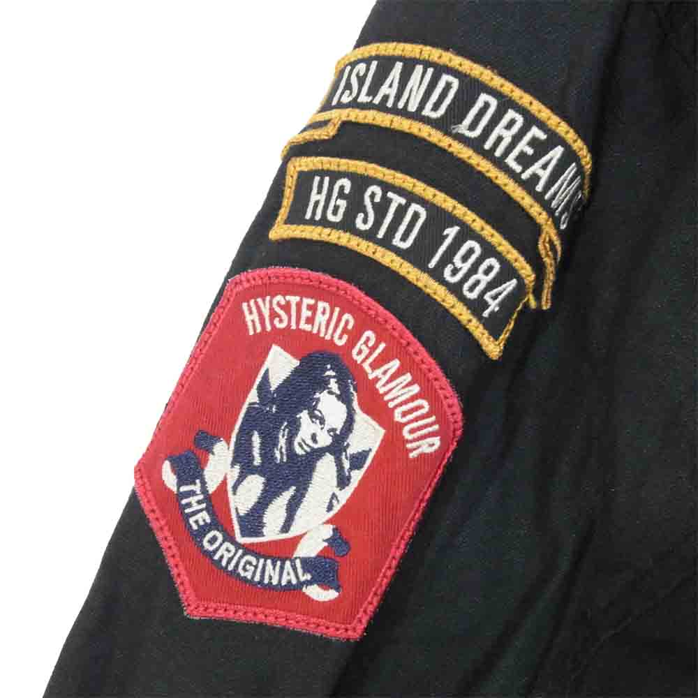 HYSTERIC GLAMOUR ヒステリックグラマー 001171AH07 ワッペン 長袖 ミニタリー シャツ  ブラック系 FREE【中古】