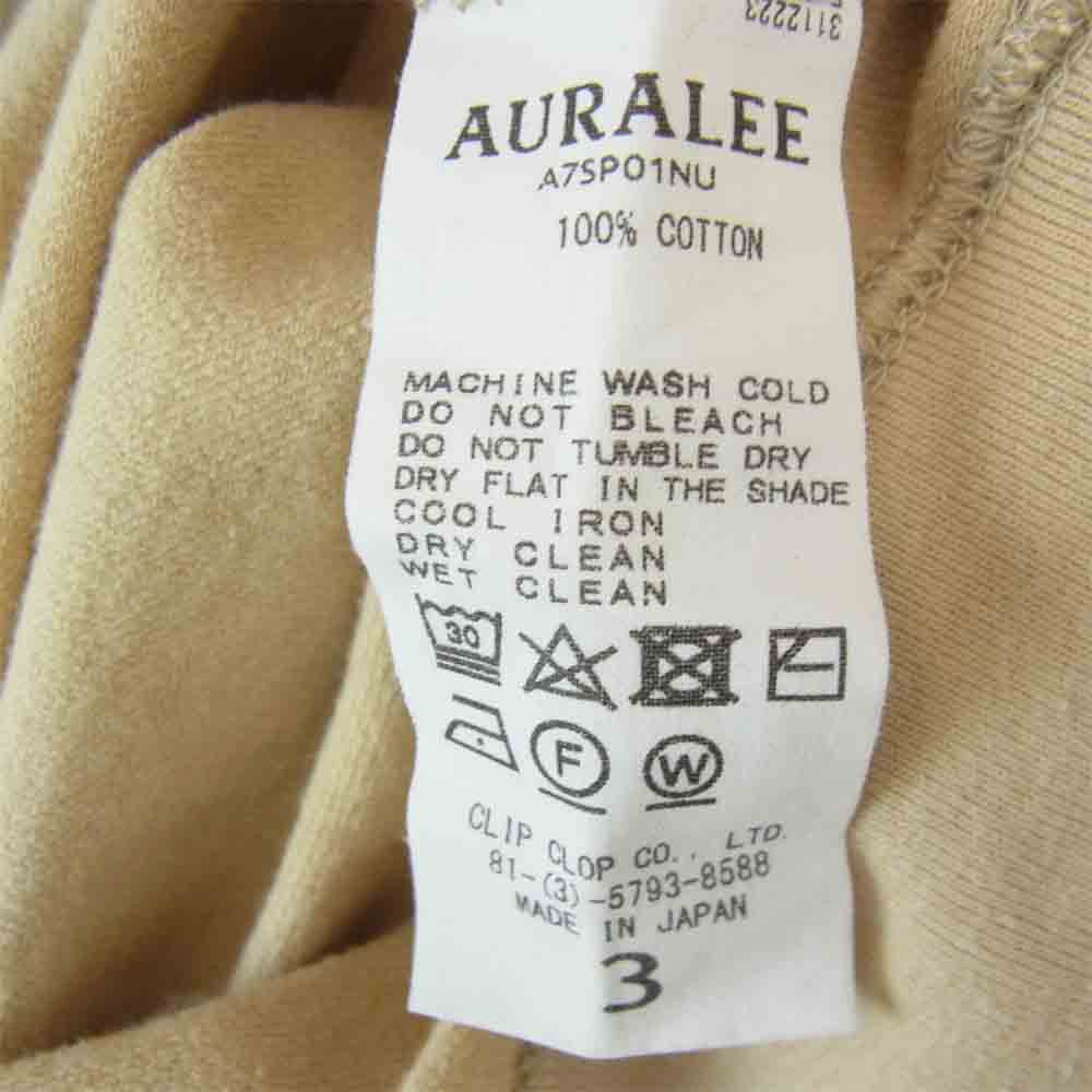 AURALEE オーラリー A7SP01NU SUPER HIGH GAUGE SWEAT BIG P/O プルオーバー スウェット ベージュ系 オフホワイト系 3【中古】