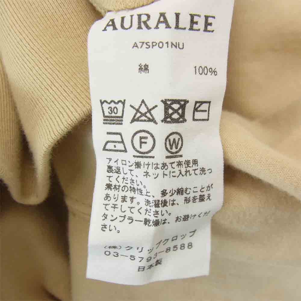 AURALEE オーラリー A7SP01NU SUPER HIGH GAUGE SWEAT BIG P/O プルオーバー スウェット ベージュ系 オフホワイト系 3【中古】