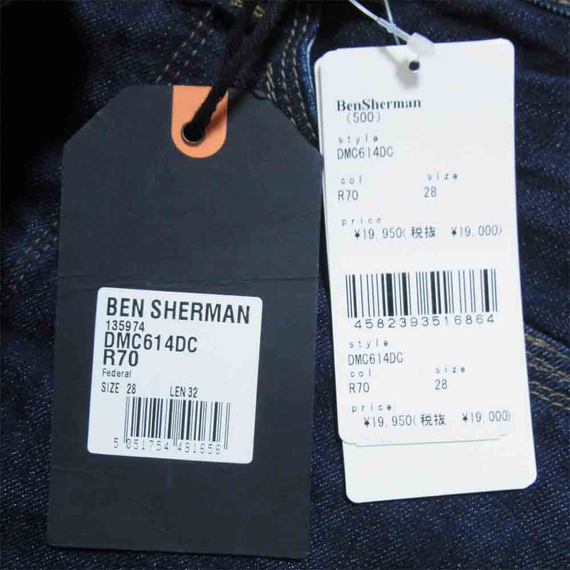 Ben Sherman ベンシャーマン DMC614DC ストレート デニム パンツ L32 インディゴブルー系 28【極上美品】【中古】