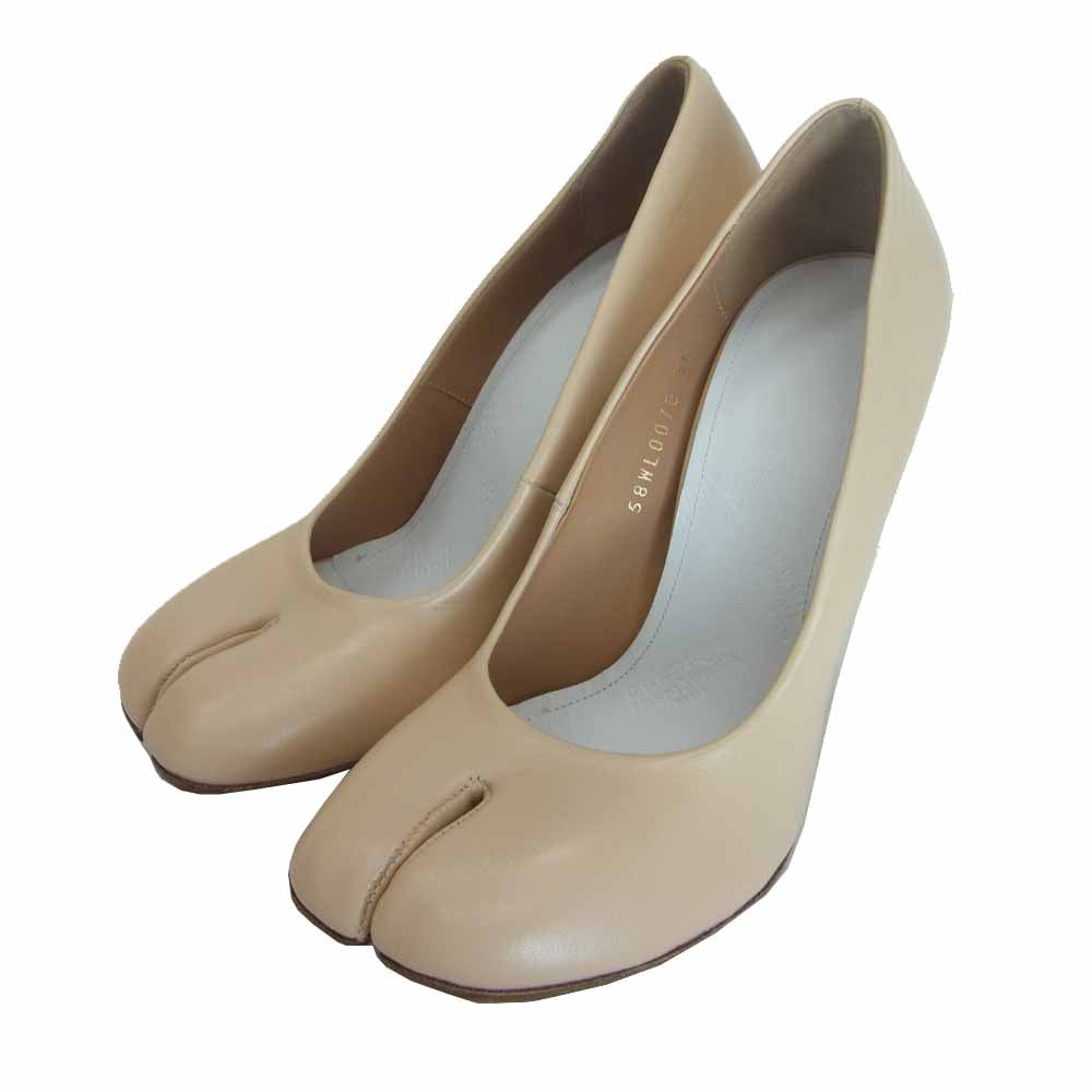 MARTIN MARGIELA マルタンマルジェラ 58WL0070 足袋 タビ パンプス レディース ヒール ライトブラウン系 38【極上美品】【中古】