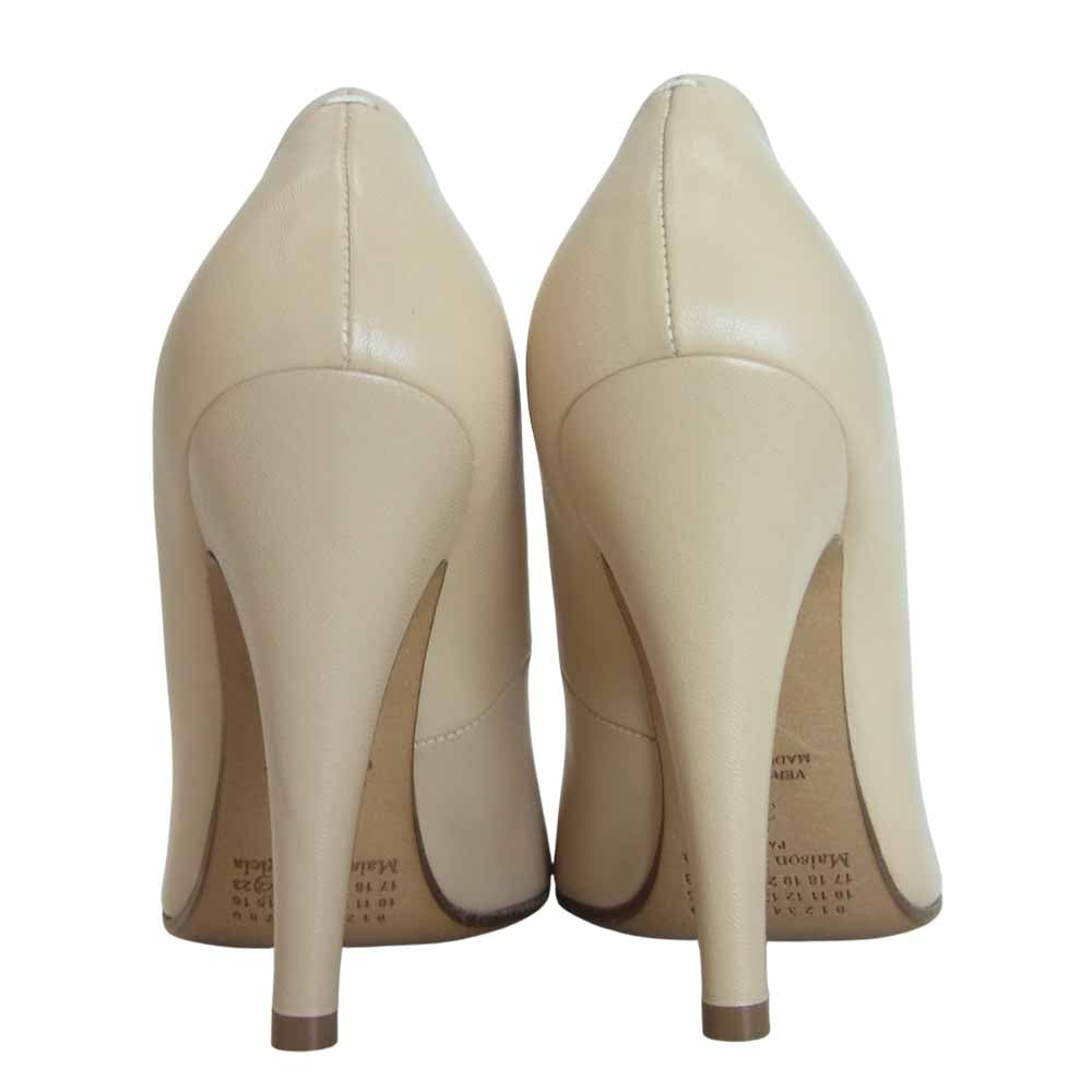 MARTIN MARGIELA マルタンマルジェラ 58WL0070 足袋 タビ パンプス レディース ヒール ライトブラウン系 38【極上美品】【中古】