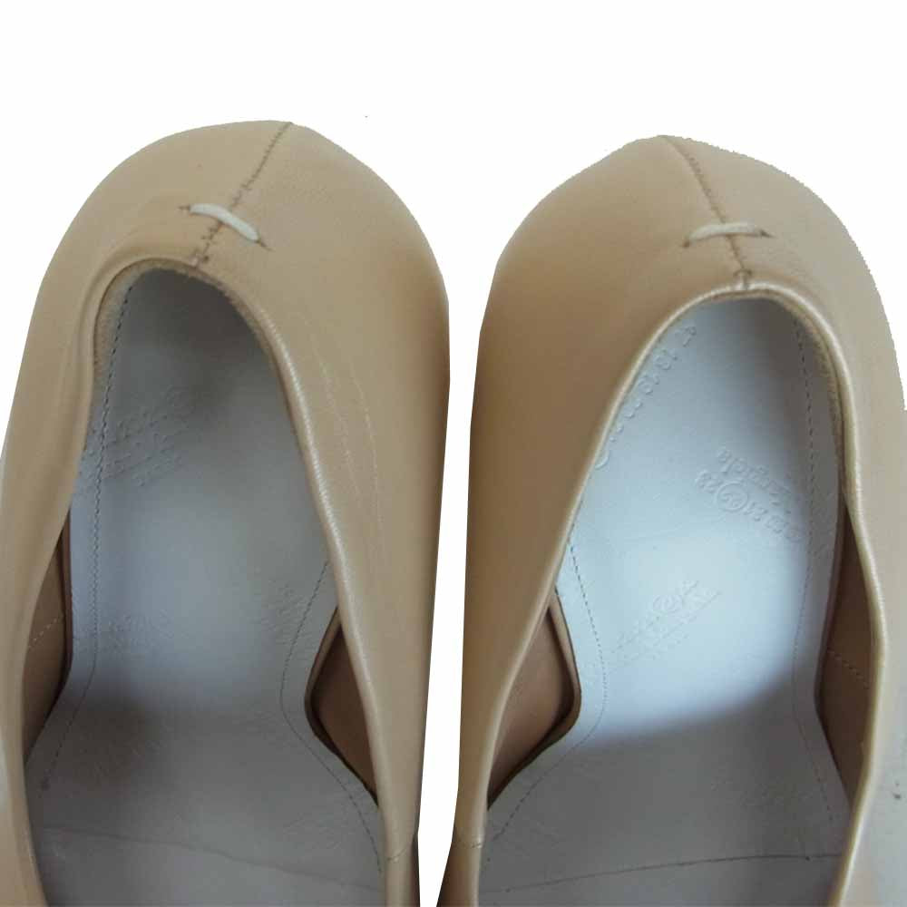 MARTIN MARGIELA マルタンマルジェラ 58WL0070 足袋 タビ パンプス レディース ヒール ライトブラウン系 38【極上美品】【中古】