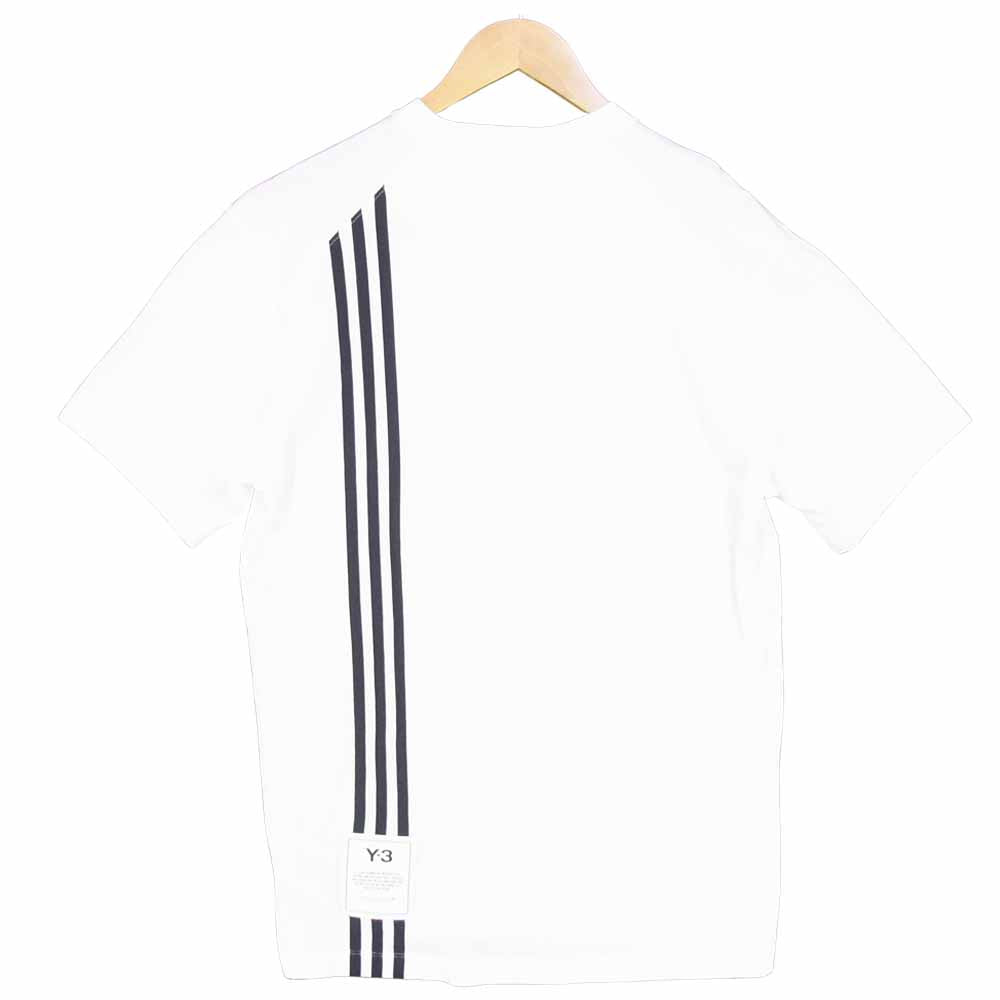 Yohji Yamamoto ヨウジヤマモト H16335 Y-3 ワイスリー バック 3ストライプ Tシャツ ホワイト系 XS【中古】