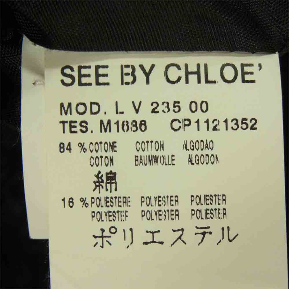 SEE BY CHLOE シーバイクロエ 国内正規品 レース 半袖 ワンピース イタリア製 ブラック系 38【中古】