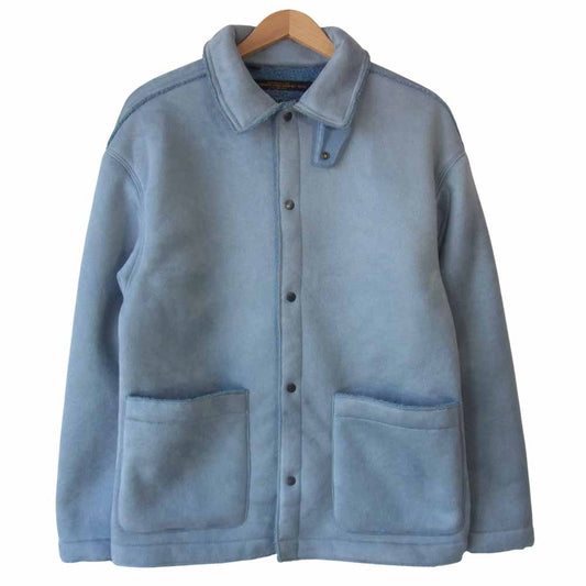 EGO TRIPPING エゴトリッピング 20AW FAKE MOUTON COVERALL 裏ボア フェイクムートン カバーオール ジャケット ブルー系 48【新古品】【未使用】【中古】