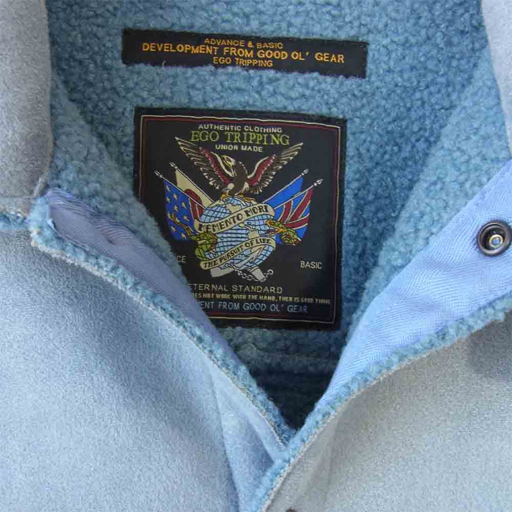 EGO TRIPPING エゴトリッピング 20AW FAKE MOUTON COVERALL 裏ボア フェイクムートン カバーオール ジャケット ブルー系 48【新古品】【未使用】【中古】