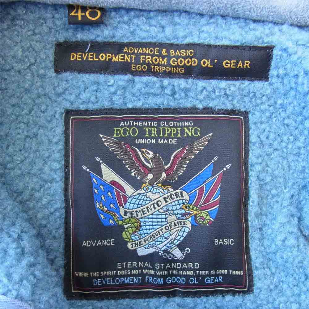 EGO TRIPPING エゴトリッピング 20AW FAKE MOUTON COVERALL 裏ボア フェイクムートン カバーオール ジャケット ブルー系 48【新古品】【未使用】【中古】
