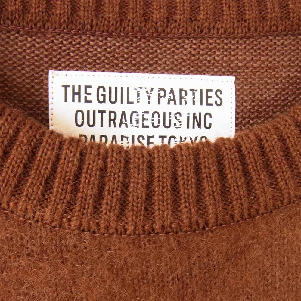WACKO MARIA ワコマリア MOHAIR CREW NECK SWEATER モヘア クルーネック セーター ニット ブラウン系 M【美品】【中古】