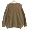 NEIGHBORHOOD ネイバーフッド 21SS 211FUNH-KNM01 SAVAGE . CREW / CA-KNIT LS ダメージ加工 ホール デザイン オーバーサイズ クルーネック ニット  カーキ系 M【新古品】【未使用】【中古】