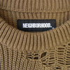 NEIGHBORHOOD ネイバーフッド 21SS 211FUNH-KNM01 SAVAGE . CREW / CA-KNIT LS ダメージ加工 ホール デザイン オーバーサイズ クルーネック ニット  カーキ系 M【新古品】【未使用】【中古】