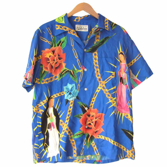 WACKO MARIA ワコマリア 20SS HAWAIIAN SHIRT S/S マリア ハワイアン 半袖 シャツ ブルー系 S【美品】【中古】