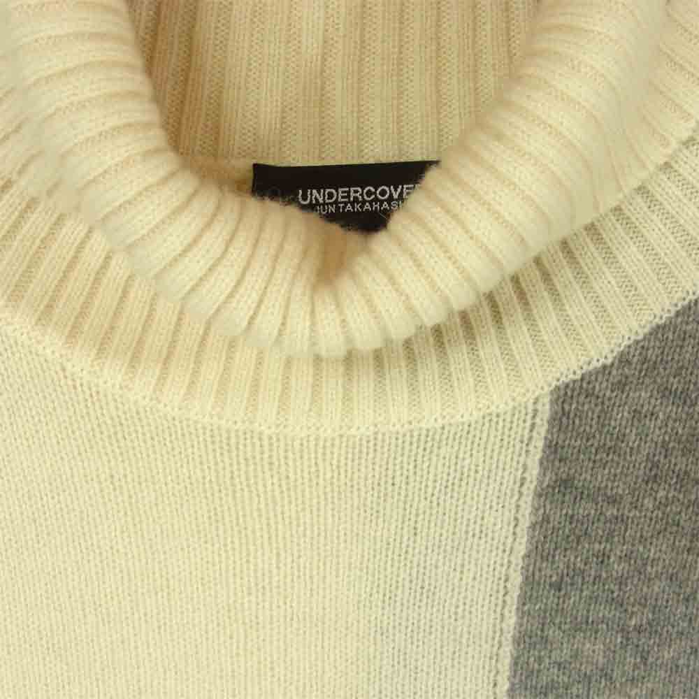 UNDERCOVER アンダーカバー 20AW UCZ4901 ブロックカラー タートルネック ニット A.OFF WHITE 3【新古品】【未使用】【中古】