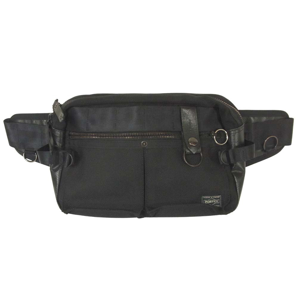 PORTER ポーター ヒート バリスター ナイロン ウエスト ショルダー バッグ ブラック系【中古】