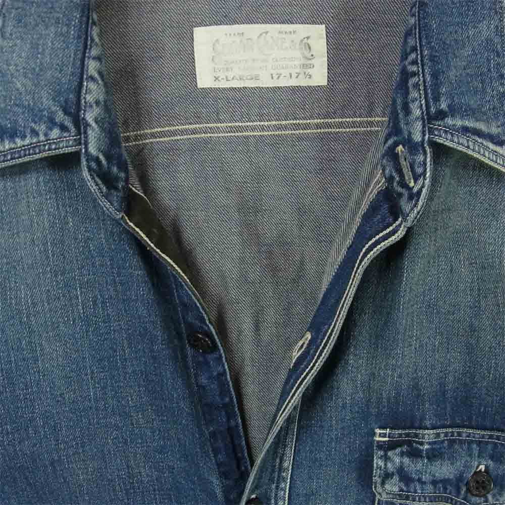 SUGAR CANE シュガーケーン SC27222 デニム CPO 長袖 シャツ コットン 日本製 インディゴブルー系 XL【中古】