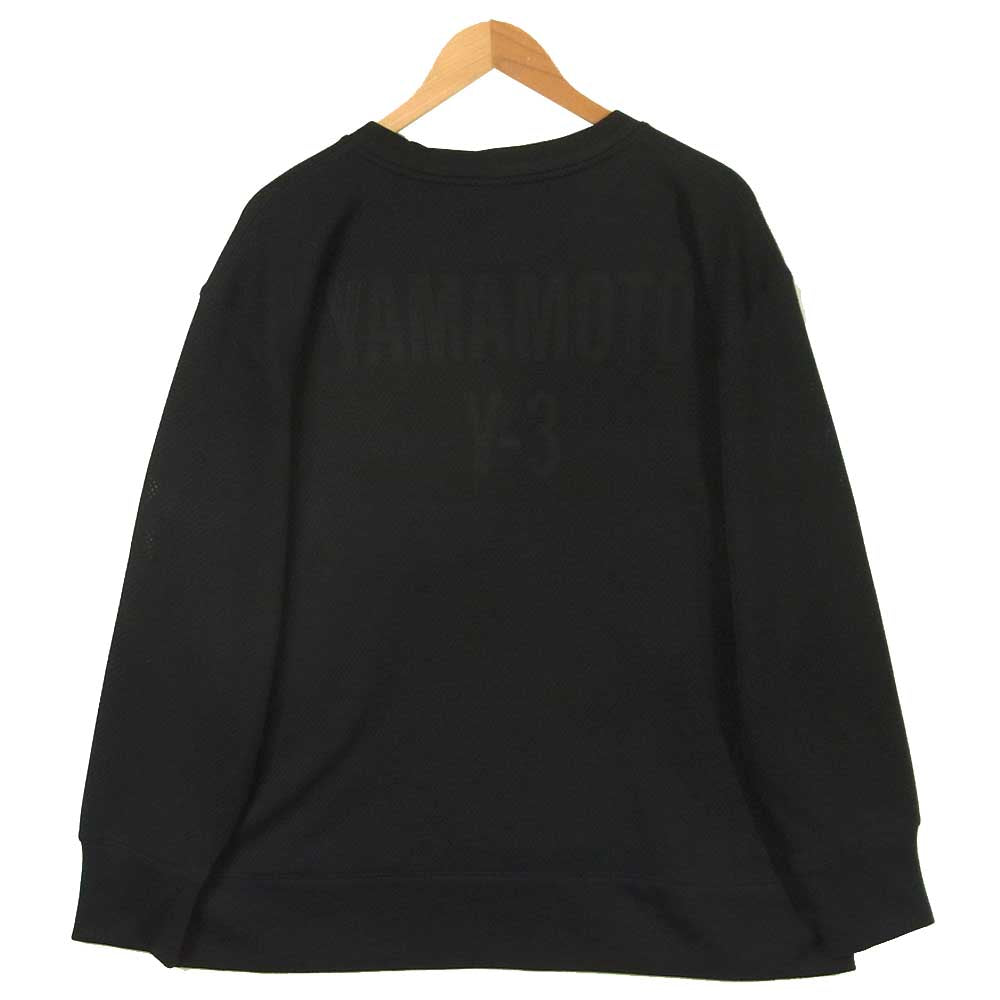 Yohji Yamamoto ヨウジヤマモト GK4355 Y-3 ワイスリー U CH2 GFX MESH CREW SWEATSHIRT メッシュ スウェット ブラック系 L【中古】