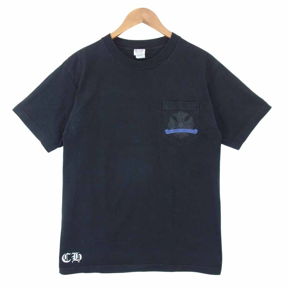 CHROME HEARTS クロムハーツ（原本無） USA製 CHプラス ホースシュー プリント ポケット Ｔシャツ ブラック系 M【中古】