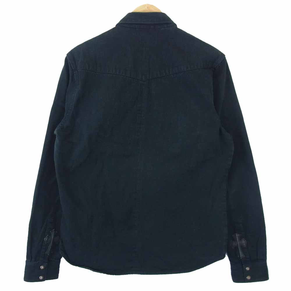 CHROME HEARTS クロムハーツ（原本有） 国内正規品 USA製 DENIM WESTERN デニム ウエスタン シャツ ブラック系 M【中古】