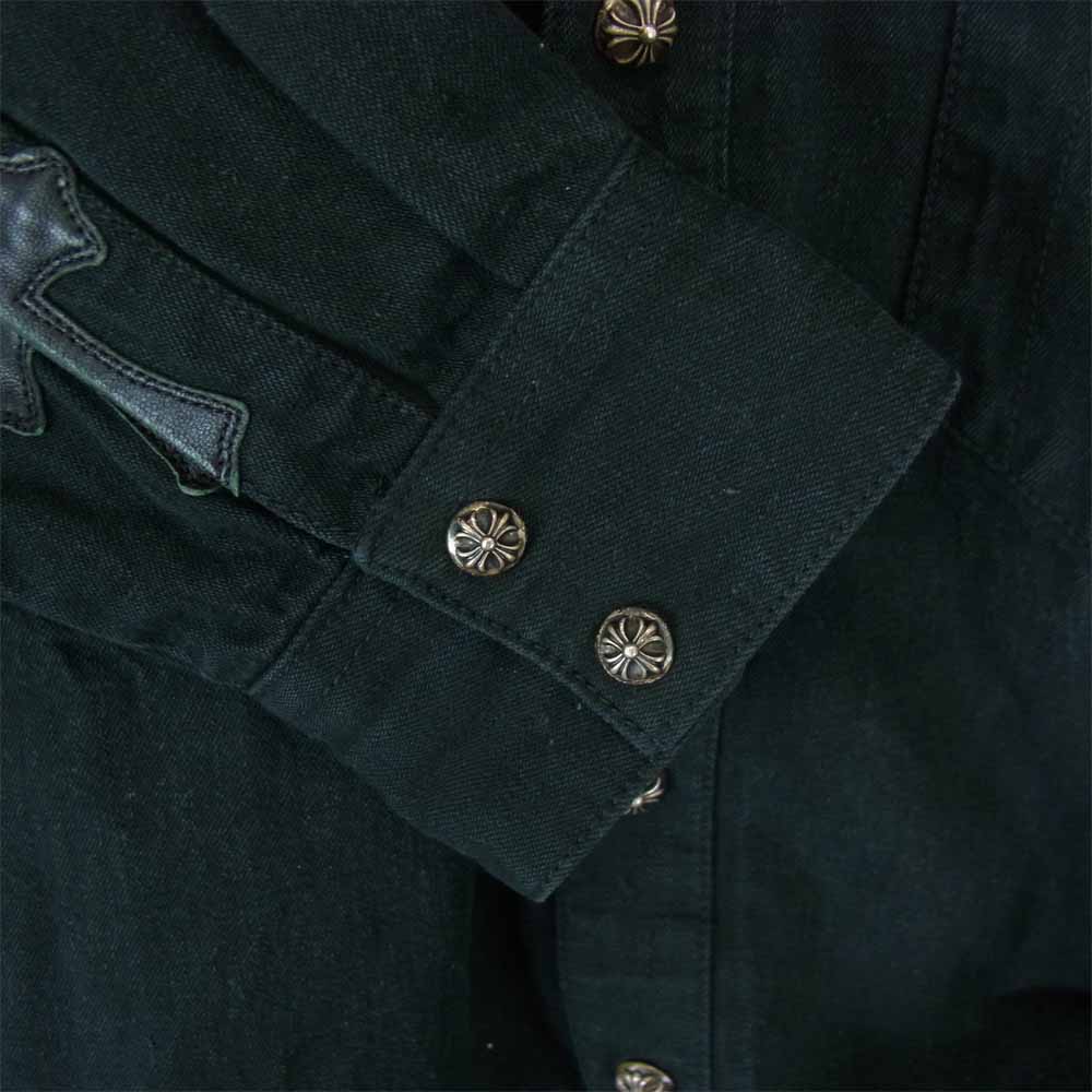 CHROME HEARTS クロムハーツ（原本有） 国内正規品 USA製 DENIM WESTERN デニム ウエスタン シャツ ブラック系 M【中古】
