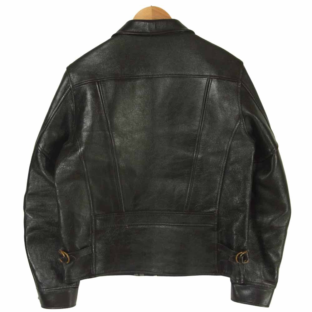トロフィークロージング 茶芯 ホースハイド レザー ライダース ジャケット ブラック系 40【中古】