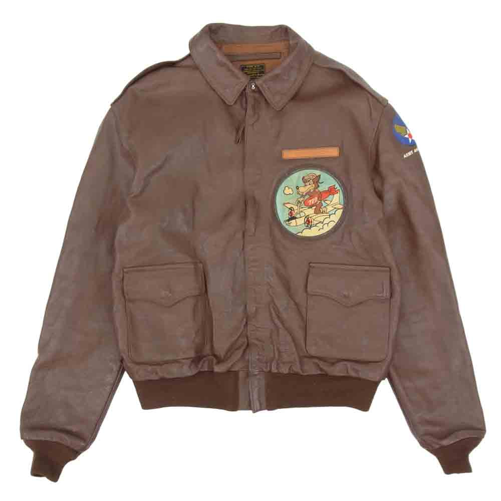 TOY'S McCOY トイズマッコイ A-2 エニシングゴーズ マリリンモンロー レザー フライト ジャケット ブラウン系 44【中古】