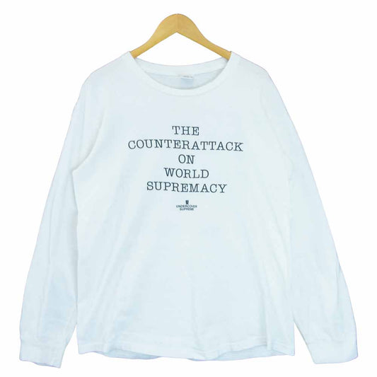 Supreme シュプリーム アンダーカバー 18SS × UNDERCOVER アンダーカバー Public Enemy Counterattack L/S Tee パブリック エネミー 長袖 Tシャツ ホワイト系 M【中古】